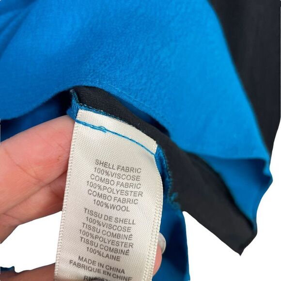 Rebecca Taylor Women’s Wool Blend Blue Black Colorblock Long Sleeve Top Size 4 - Picture 6 of 7